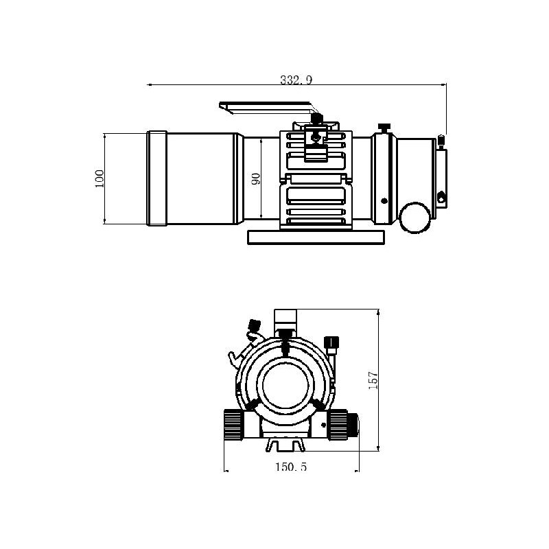 TS Optics Refrator apocromático AP 76/342 EDPH Flatfield OTA