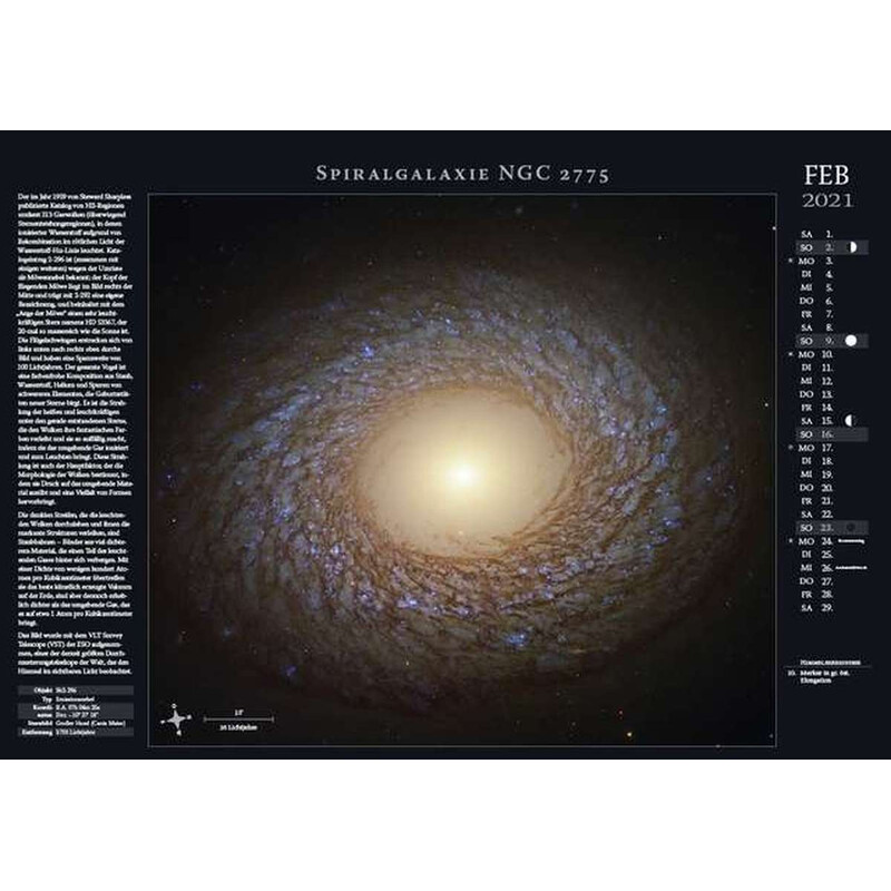 Astronomie-Verlag Calendário Weltraum-Kalender 2021