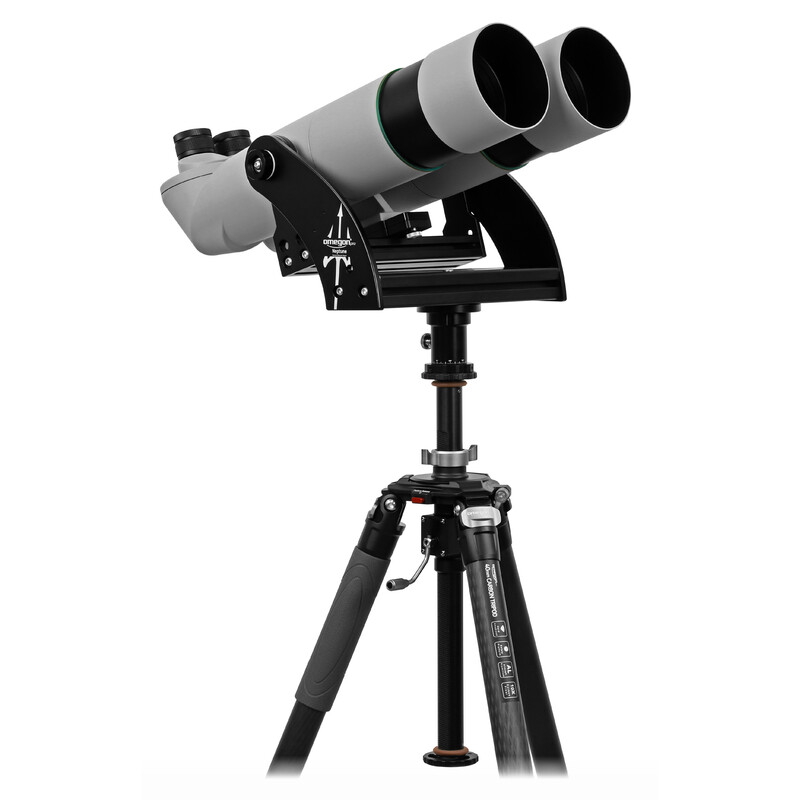 Omegon Binóculos Brightsky 26x82 90° que incluem montagem de garfo Neptune com coluna central e tripé