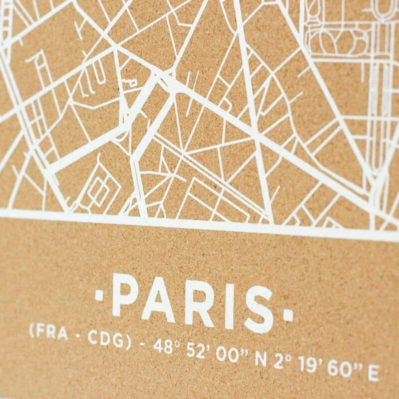 Miss Wood Mapa regional Woody Map Natural Paris XL White