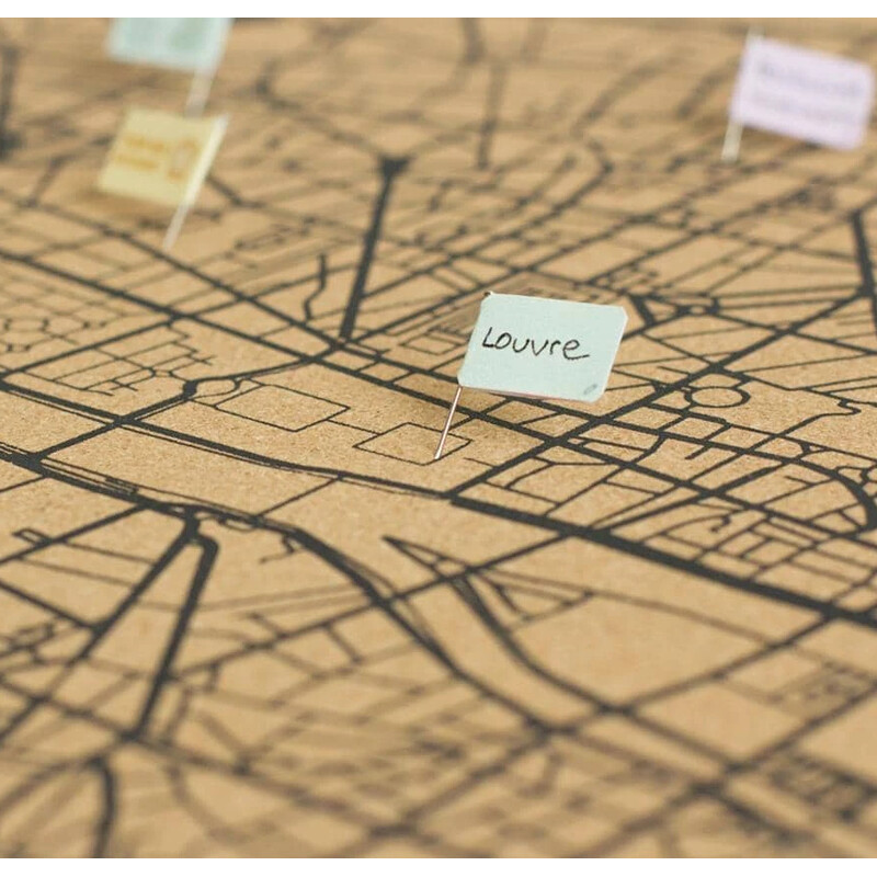 Miss Wood Mapa regional Woody Map Natural Paris XL Preto