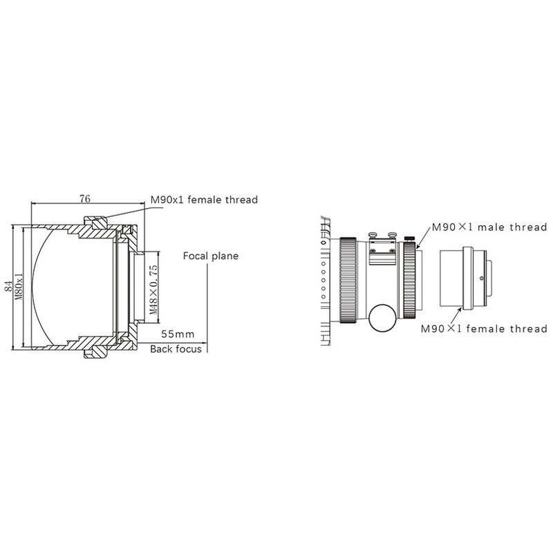 Omegon Reducer 0.7x para 108/600 Quintuplo APO