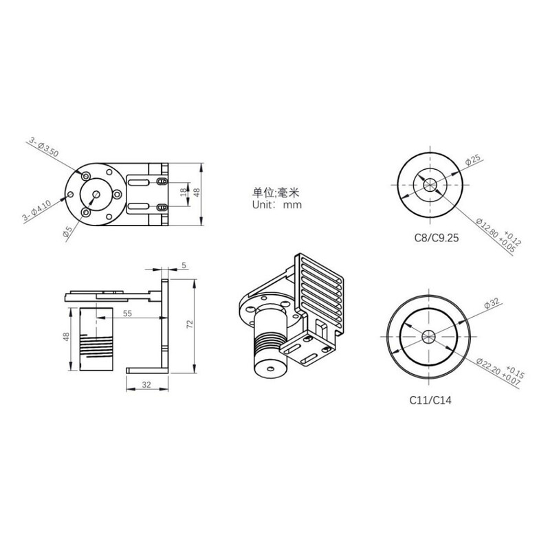 ZWO Adaptador para motor de foco EAF para Celestron C11 & C14