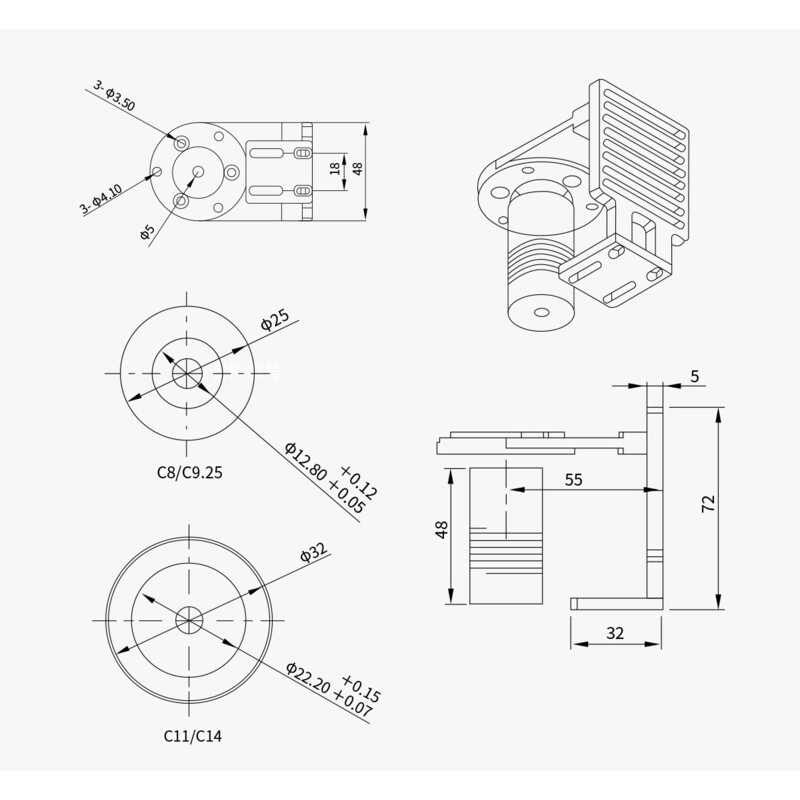 ZWO Adaptador para motor de foco EAF para Celestron C11 & C14