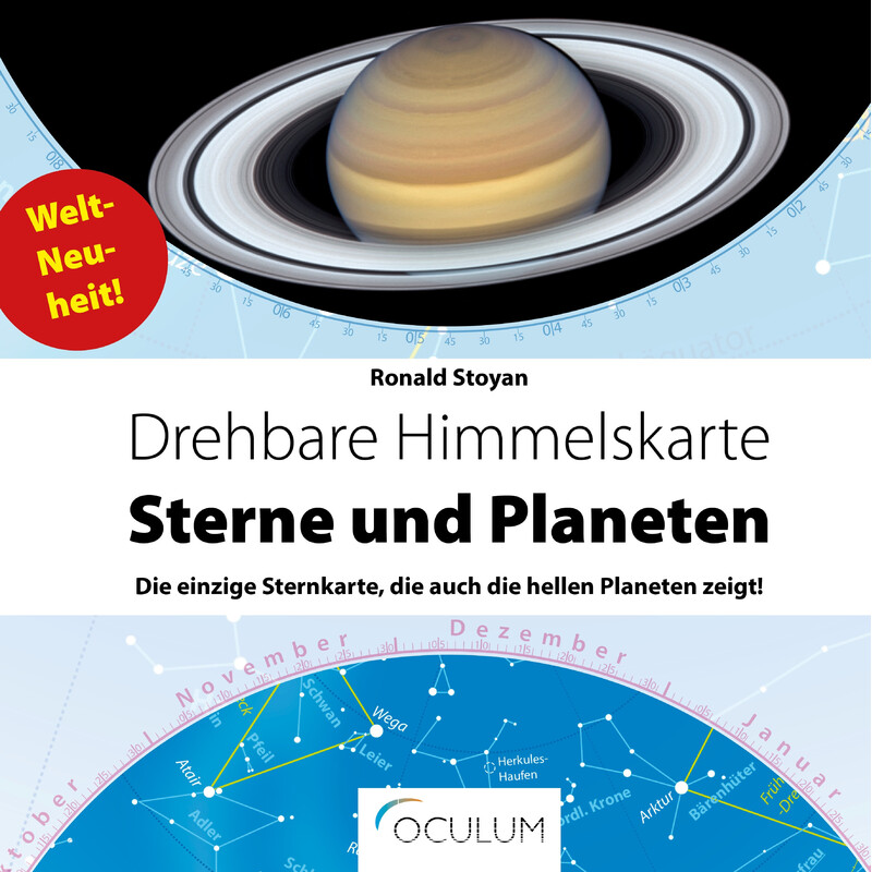 Oculum Verlag Carta de estrelas Drehbare Himmelskarte Sterne und Planeten 30cm