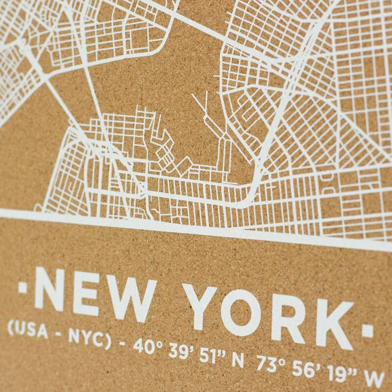 Miss Wood Mapa regional Woody Map Natural New York L White