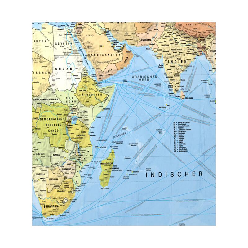 Bacher Verlag Mapa mundial Reiseweltkarte (138x98)