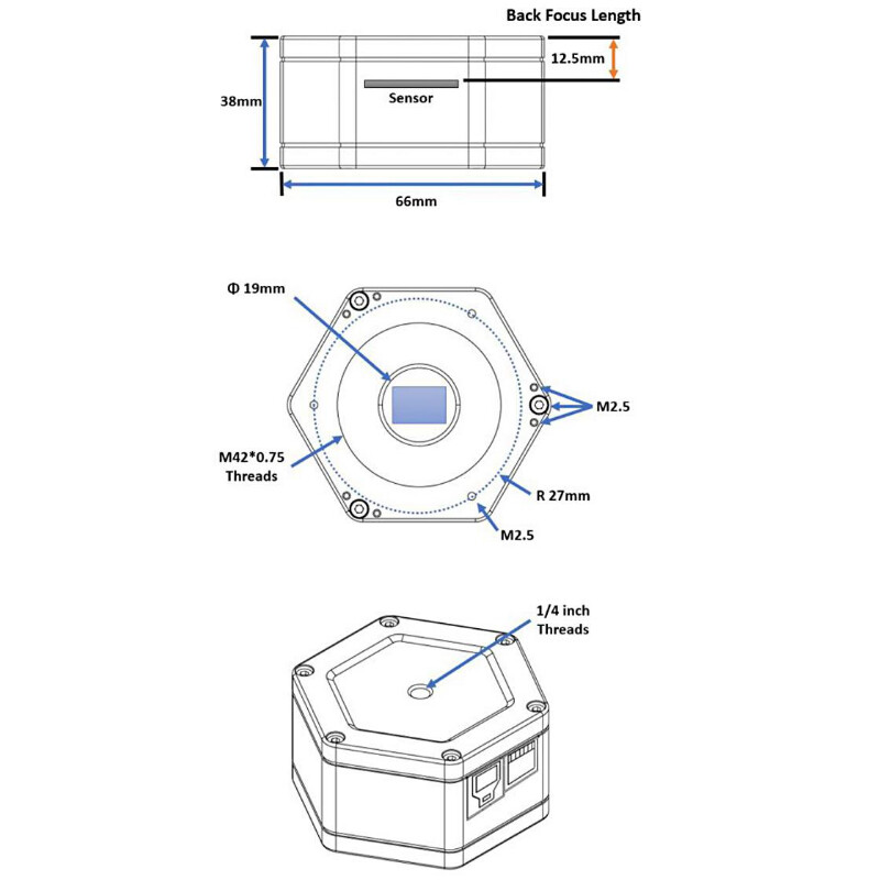 TS Optics Câmera TS178M USB3.0 Mono