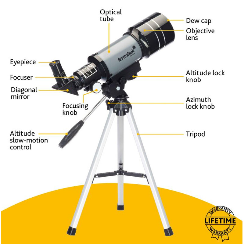 Levenhuk Telescópio AC 70/300 Blitz 70s BASE AZ