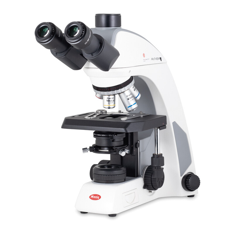 Motic Microscópio Panthera C2, Triocular (sem 100X), infinito, plano, acro, 40x-400x, Halogen/LED