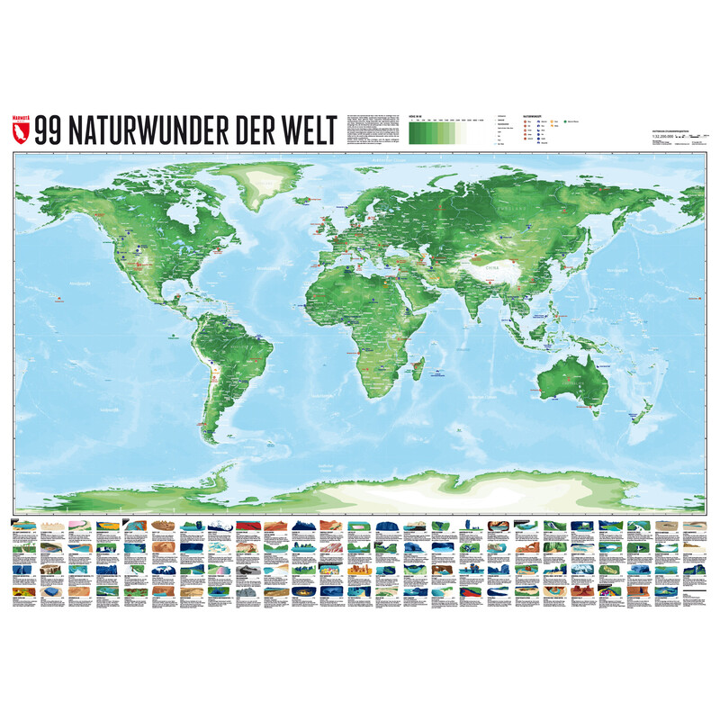 Marmota Maps Mapa mundial 99 Naturwunder (200x140)