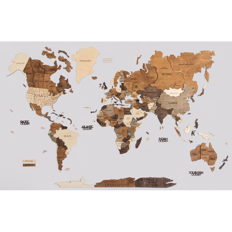 Miss Wood Mapa mundial Woody Map 3D