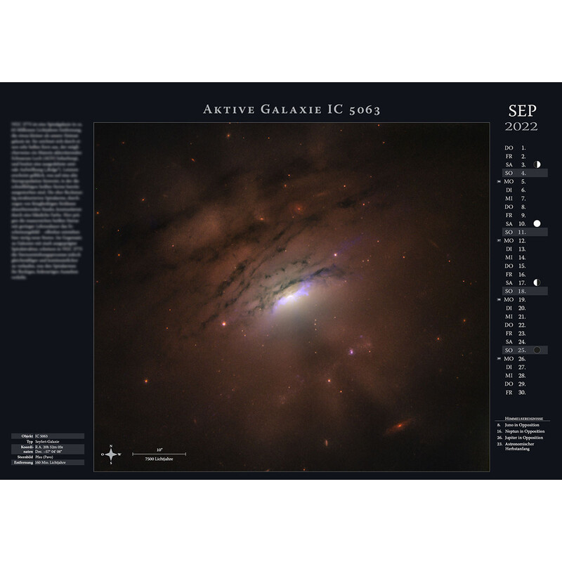 Astronomie-Verlag Calendário Weltraum-Kalender 2022