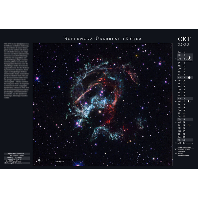 Astronomie-Verlag Calendário Weltraum-Kalender 2022