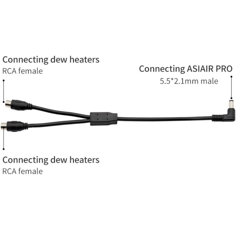 ZWO Cabo dividido DC Y (conetor de barril para RCA)