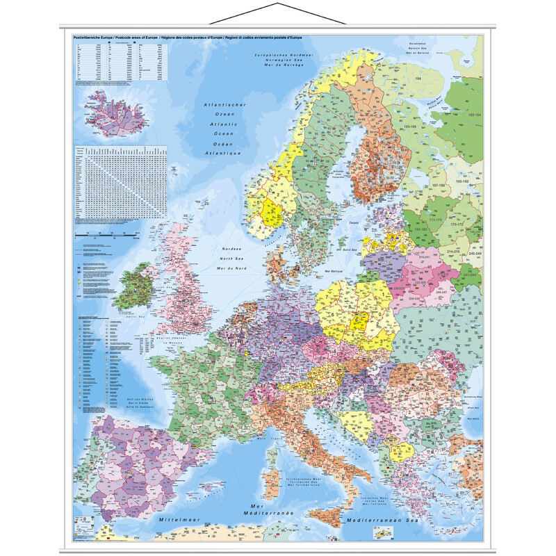 Stiefel mapa de continente Código postal da Europa (97 x 119 cm)