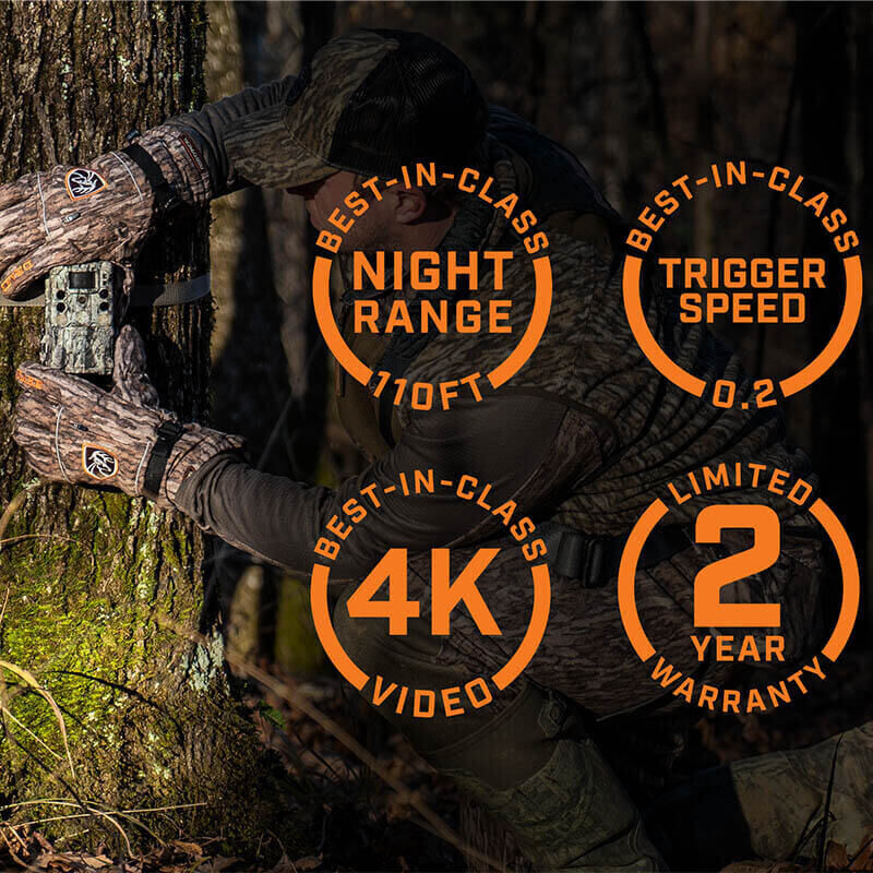 Bushnell Câmera foto selvagem 30MP CORE 4KS Camuflagem de casca de árvore sem brilho, caixa 5L