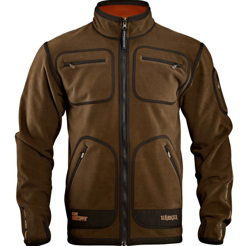 Härkila Casaco polar Kamko, verde caça/laranja blaze, tamanho XL