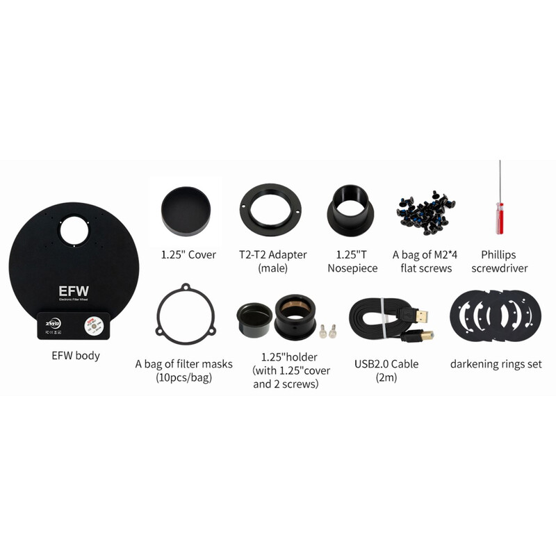 ZWO Roda de filtros motorizada EFW 7x36mm II