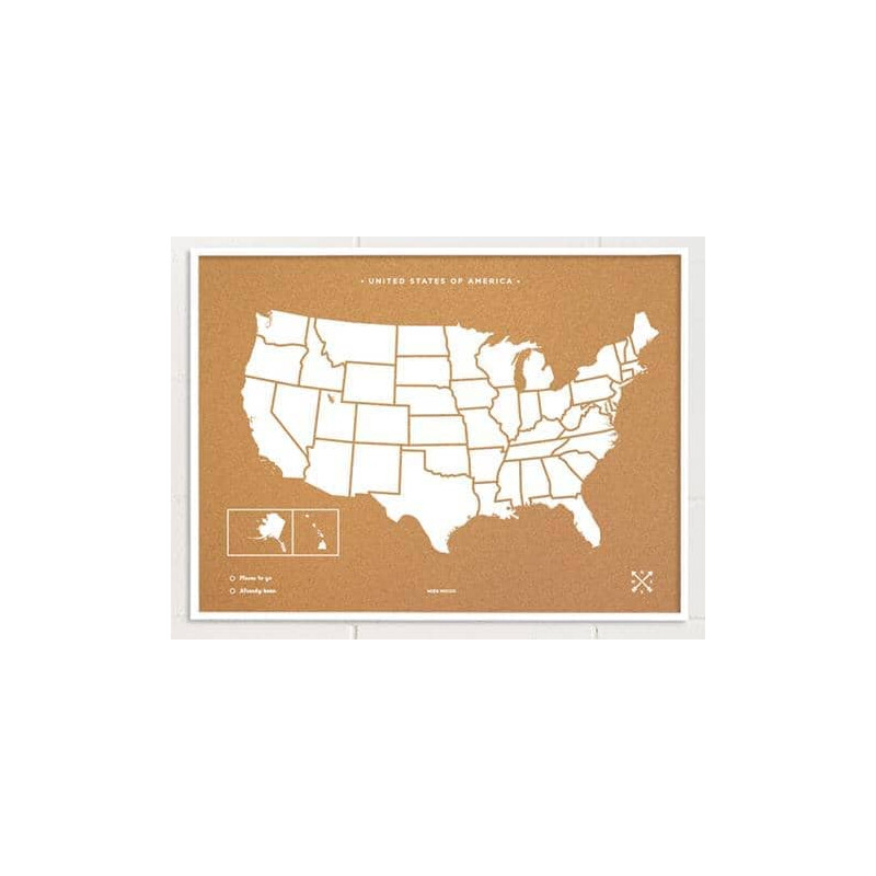 Miss Wood Mapa Woody Países Estados Unidos EUA (90 x 60 cm)