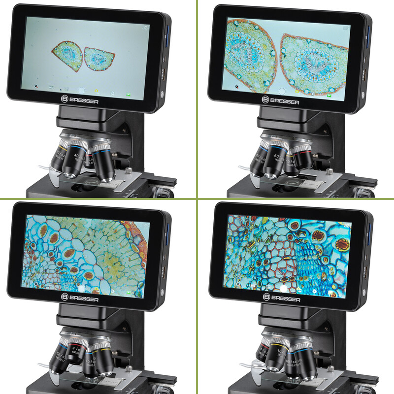 Bresser Microscópio LCD Researcher, ecrã, 40x-600x, DL, LED, 16MP