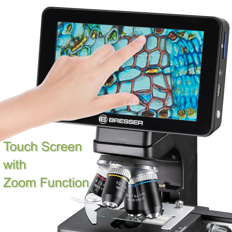 Bresser Microscópio LCD Researcher, ecrã, 40x-600x, DL, LED, 16MP