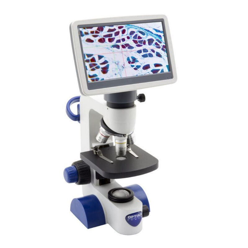 Optika Microscópio B-61V, Ecrã, 7 polegadas, DIN, achro, 40-400x, LED, 1W