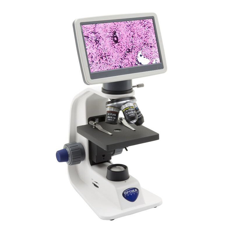 Optika Microscópio B-151V, Digital, mono, DIN, HC, 40x-400x, LED 1W, 2 MP, 30fps, LCD