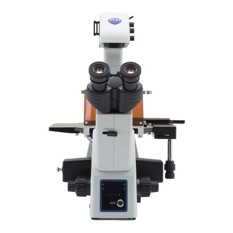 Optika Microscópio invertido IM-5FLD, FL, trino, inverso, 10x24mm, AL/DL, objectivas LED 5W, 8W w.o.