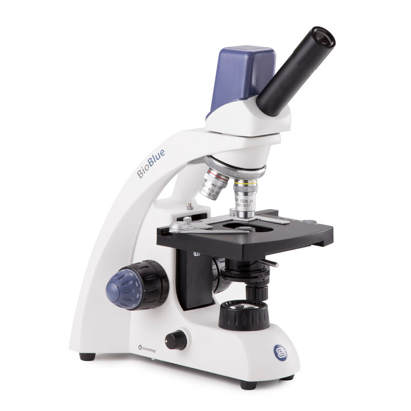 Euromex Microscópio Mikroskop BioBlue, BB.4225, digital, mono, DIN, 40x - 400x, 10x/18, LED, 1W, m. Kreutztisch
