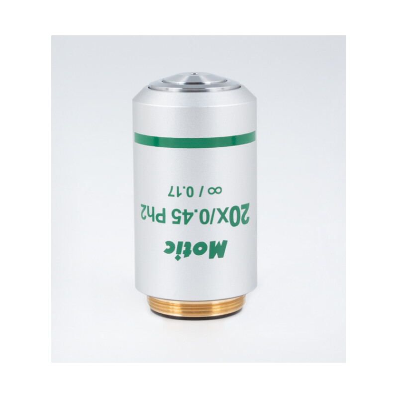 Motic Objetivo 20X / 0.45,wd 0.8mm, CCIS, plano UC, fase pos.Ph2, infinito