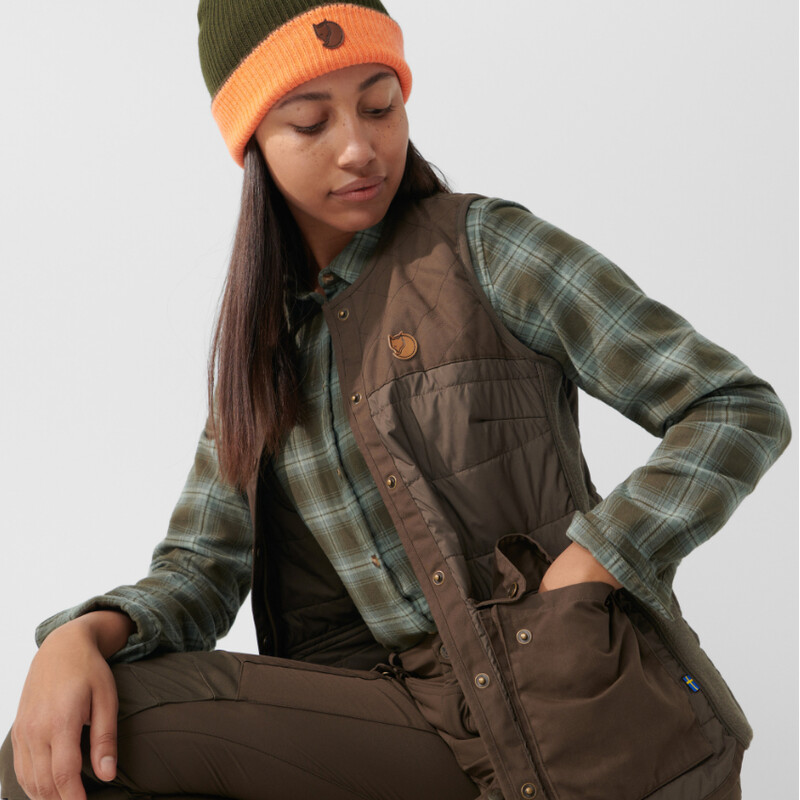 Fjällräven Colete acolchoado de lã Forest W, 633 Dark Olive, L