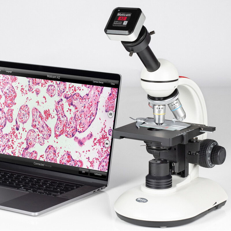 Motic Câmera A2, cor, sCMOS, 1/3.1, 2.7µm, 30fps, 2MP, USB 2.0