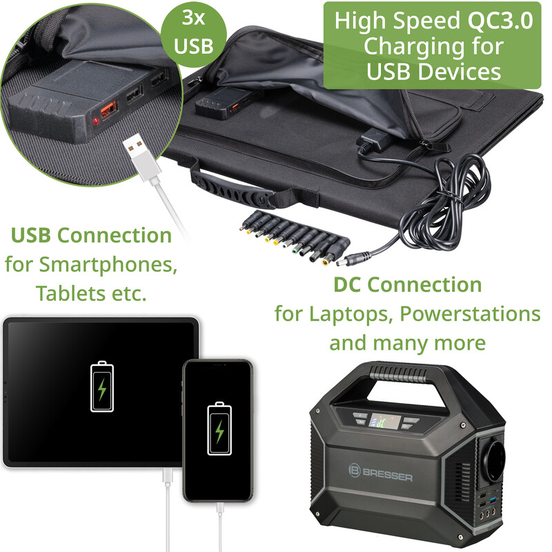 Bresser Central eléctrica Mobile 100 Watt + Carregador Solar 40 Watt
