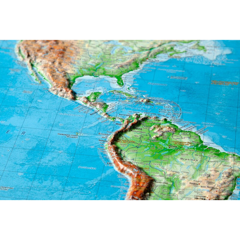 Georelief Mapa 3D em relevo com Quadro de madeira (77 x 57 cm)