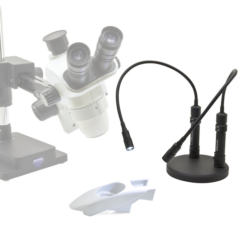 Optika Par de braços de iluminação CL-33 com placa de fixação magnética, USB