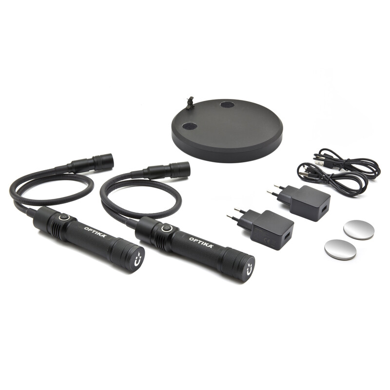 Optika Par de braços de iluminação CL-33 com placa de fixação magnética, USB