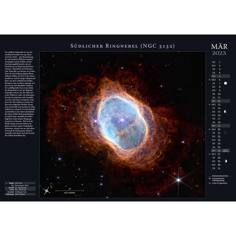 Astronomie-Verlag Calendário Weltraum-Kalender 2023