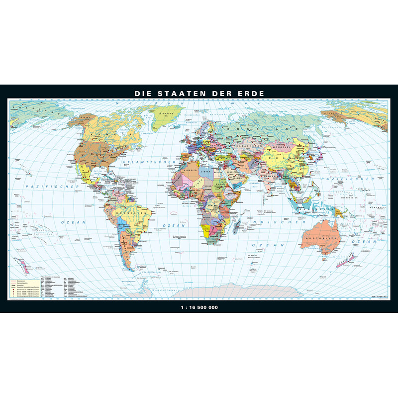 PONS Mapa mundial Os países do mundo (224 x 128 cm)