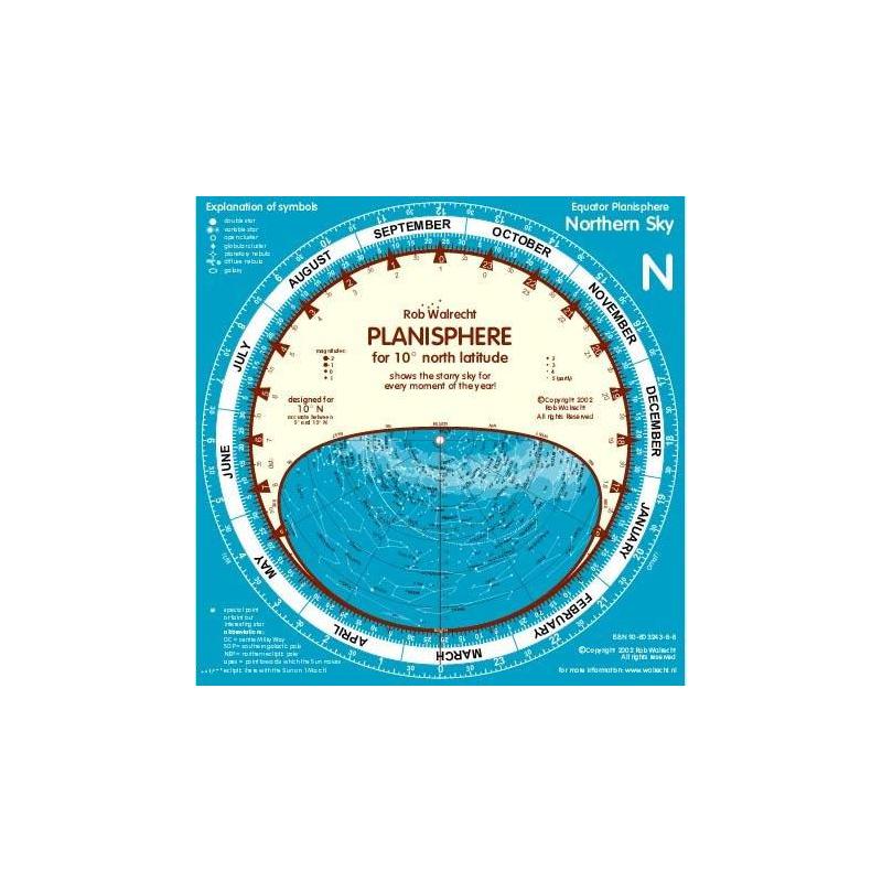 TS Optics Carta de estrelas Mapa celeste duplo planisfério