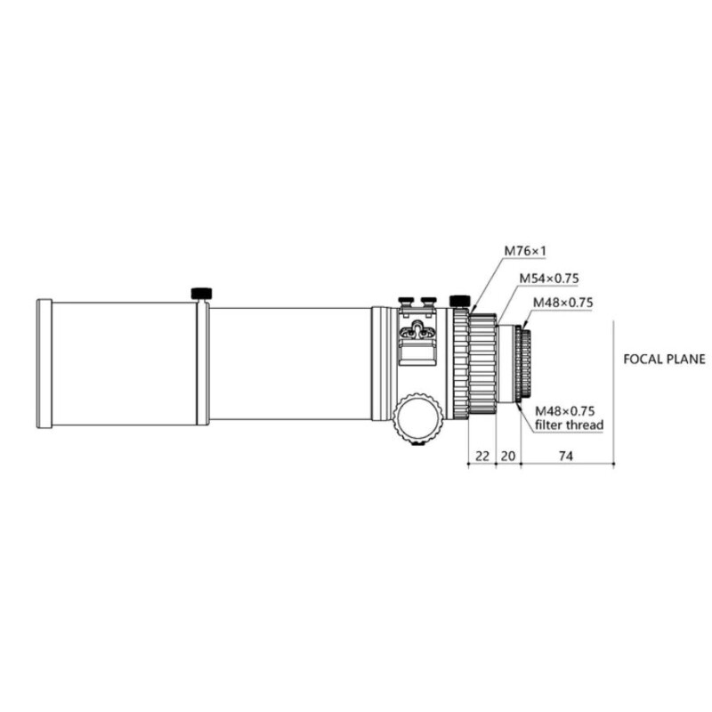 OPT Refrator apocromático Radian AP 75/405 Petzval OTA