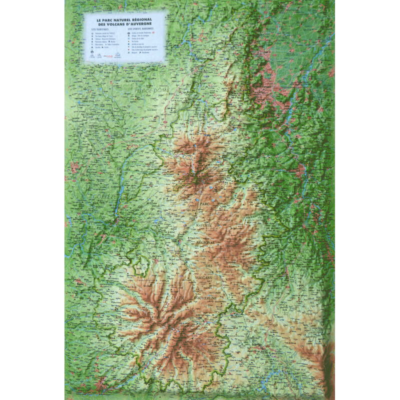 3Dmap Mapa regional Le Parc Naturel Régional des Volcans d'Auvergne