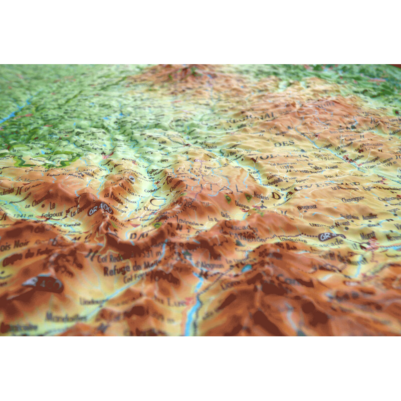 3Dmap Mapa regional Le Parc Naturel Régional des Volcans d'Auvergne