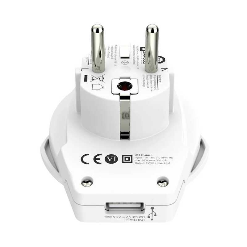 Skross Adaptador de viagem Mundo para a Europe USB 1.0