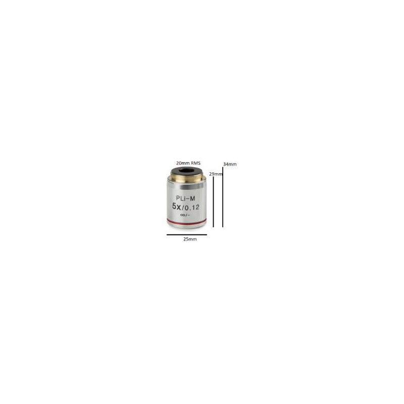 Euromex objetivo Objetiva IS.8105, Plan PL 5x/0.12, w.d. 15.5 mm, infinito, vidro de cobertura -(bScope)