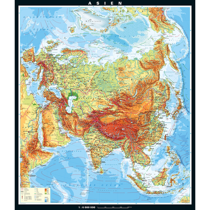 PONS mapa de continente Asien physisch (196 x 228 cm)
