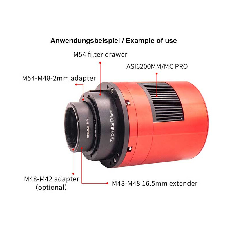 ZWO Suporte de filtro com gaveta de filtro de 2"
