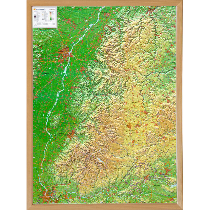 Georelief Mapa regional Floresta Negra