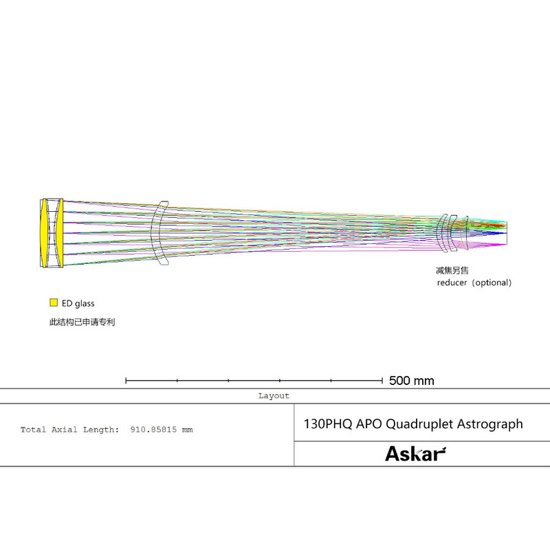 Askar Refrator apocromático AP 130/1000 130PHQ OTA