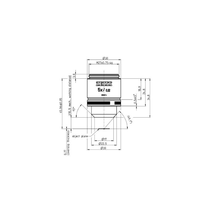 ZEISS objetivo A-Plan 5x/0.12 M27